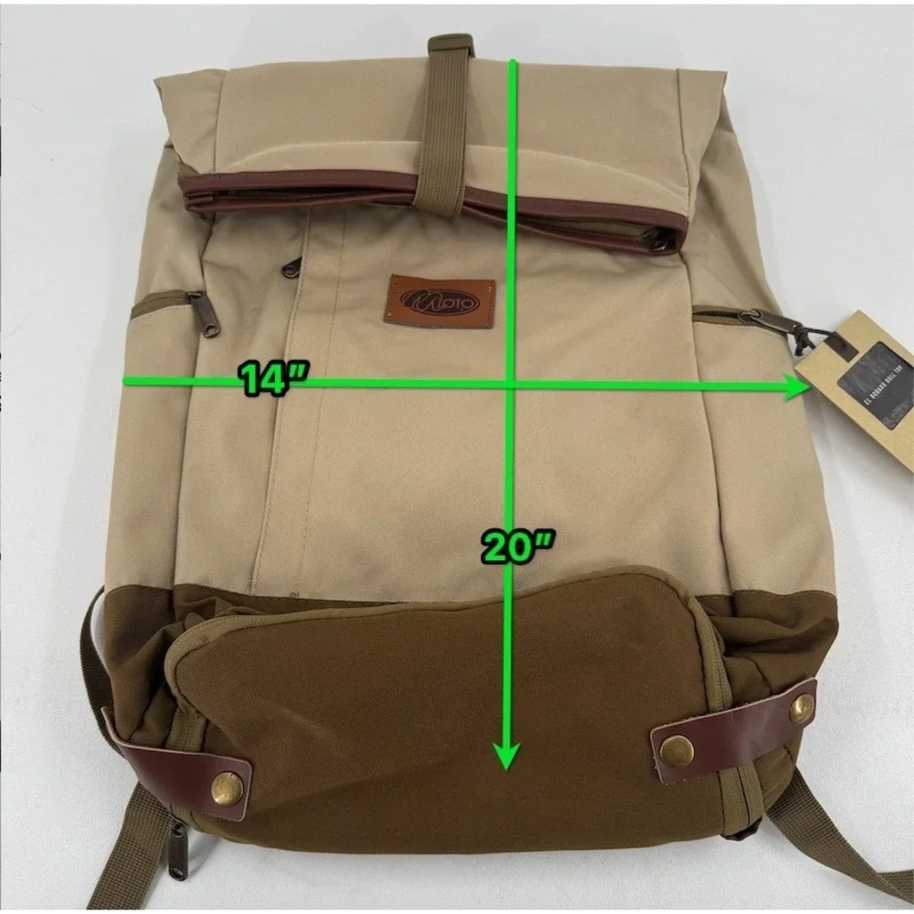 NEW Origuadio El Dorado Roll Top Brown Hiking Pack Backpack